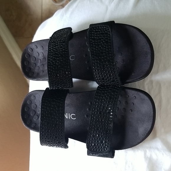 Vionic Shoes - Vionic Samoa black 2 strap slide sandals, size 6